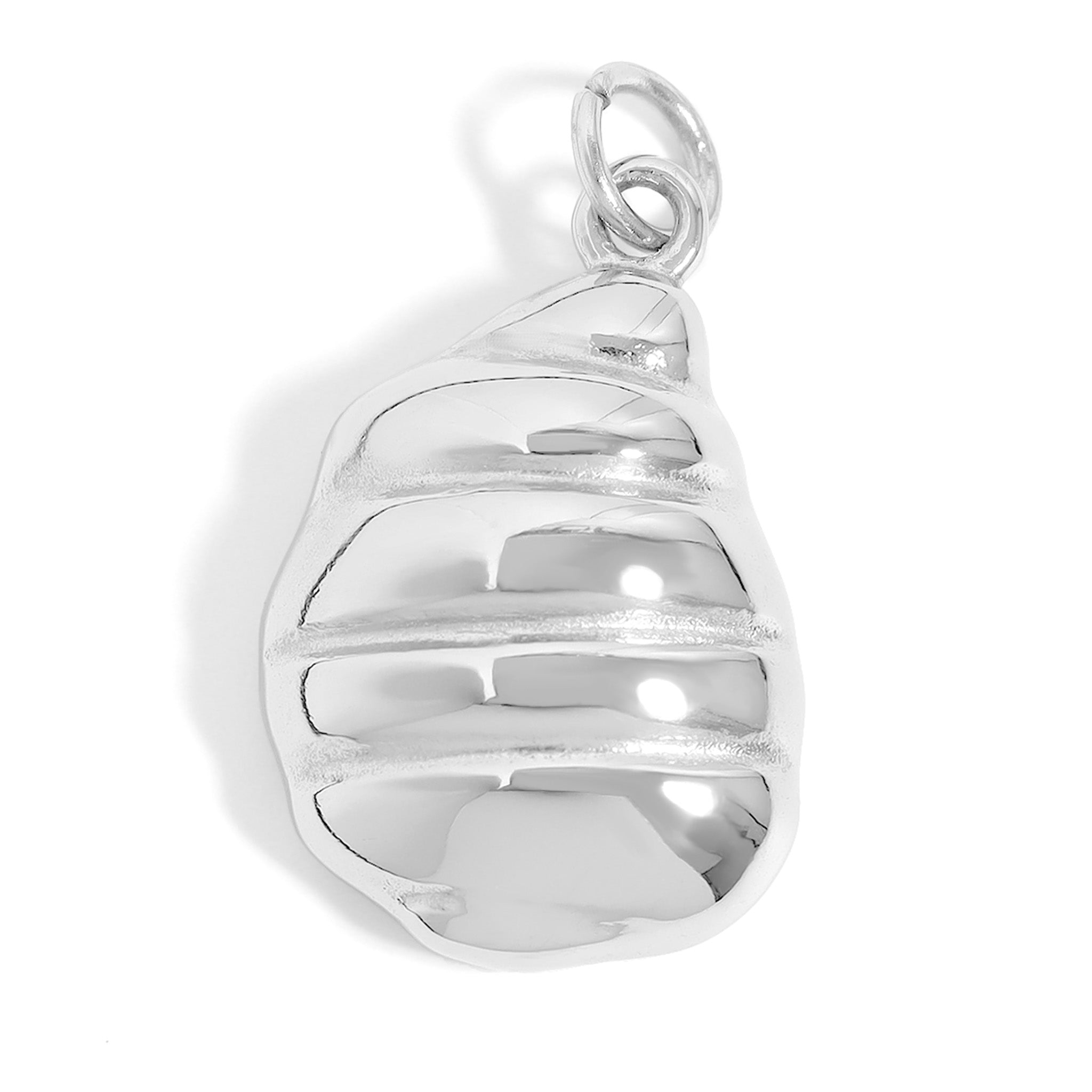 18K Gold PVD Stainless Steel Shell Charm with Pearl