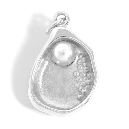 18K Gold PVD Stainless Steel Shell Charm with Pearl