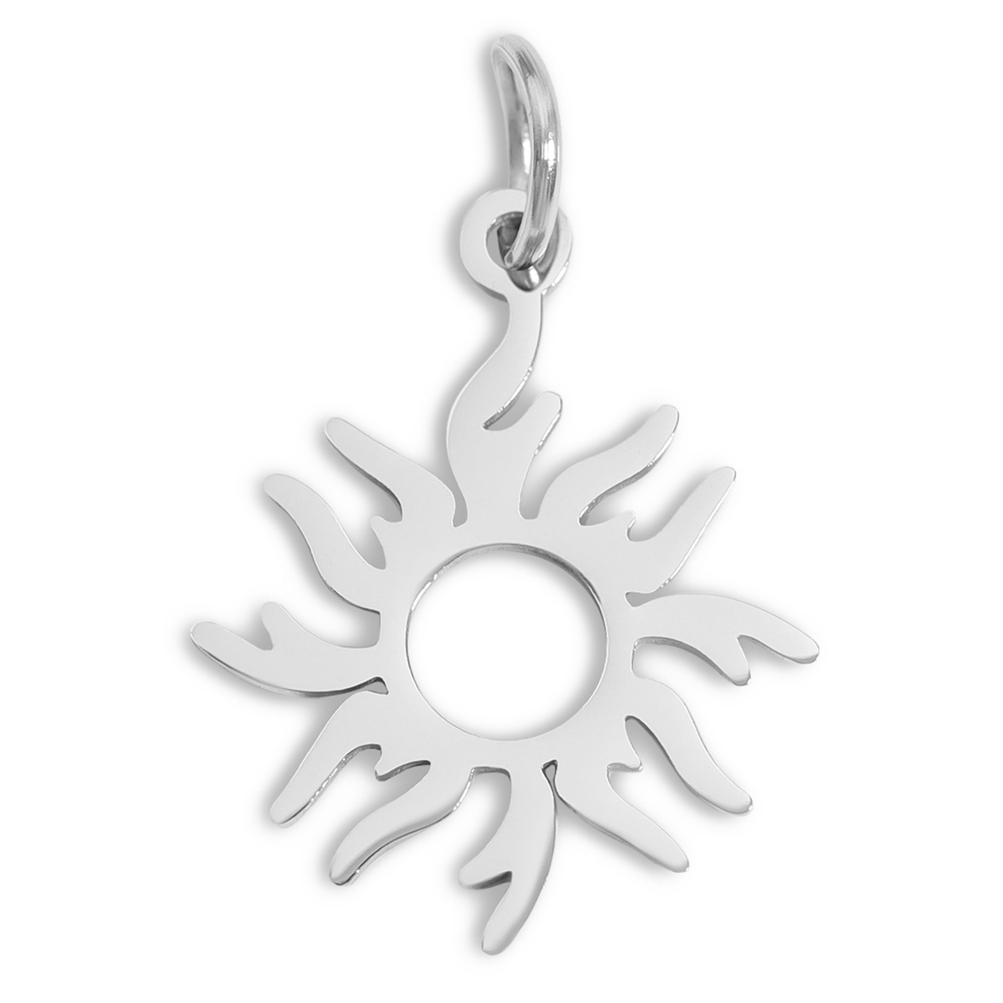 18K Gold PVD Stainless Steel Sunburst Charm