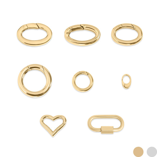 9 pc 18K Gold PVD Stainless Steel Carabiner Variety Pack