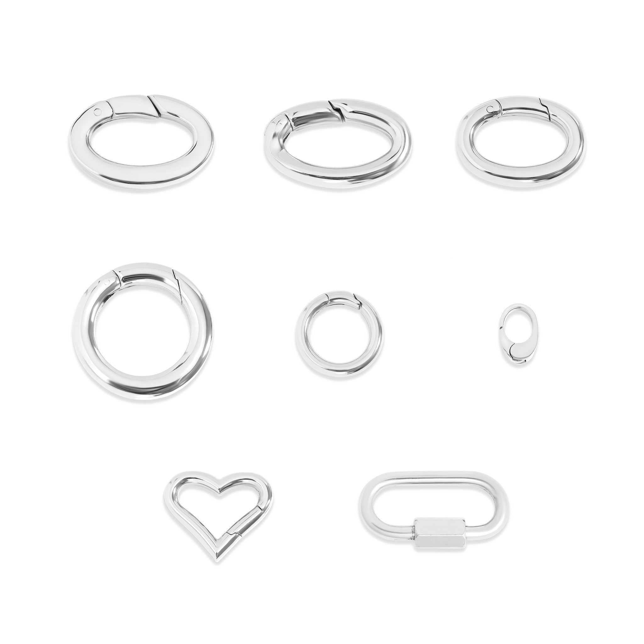 9 pc 18K Gold PVD Stainless Steel Carabiner Variety Pack