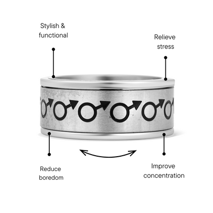 Male Symbol Spinner Stainless Steel Ring