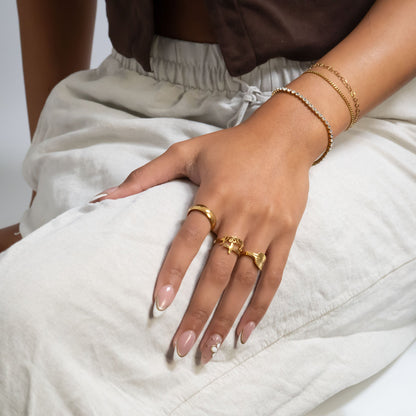 18K Gold PVD CZ Stone Tennis Chain Bracelet