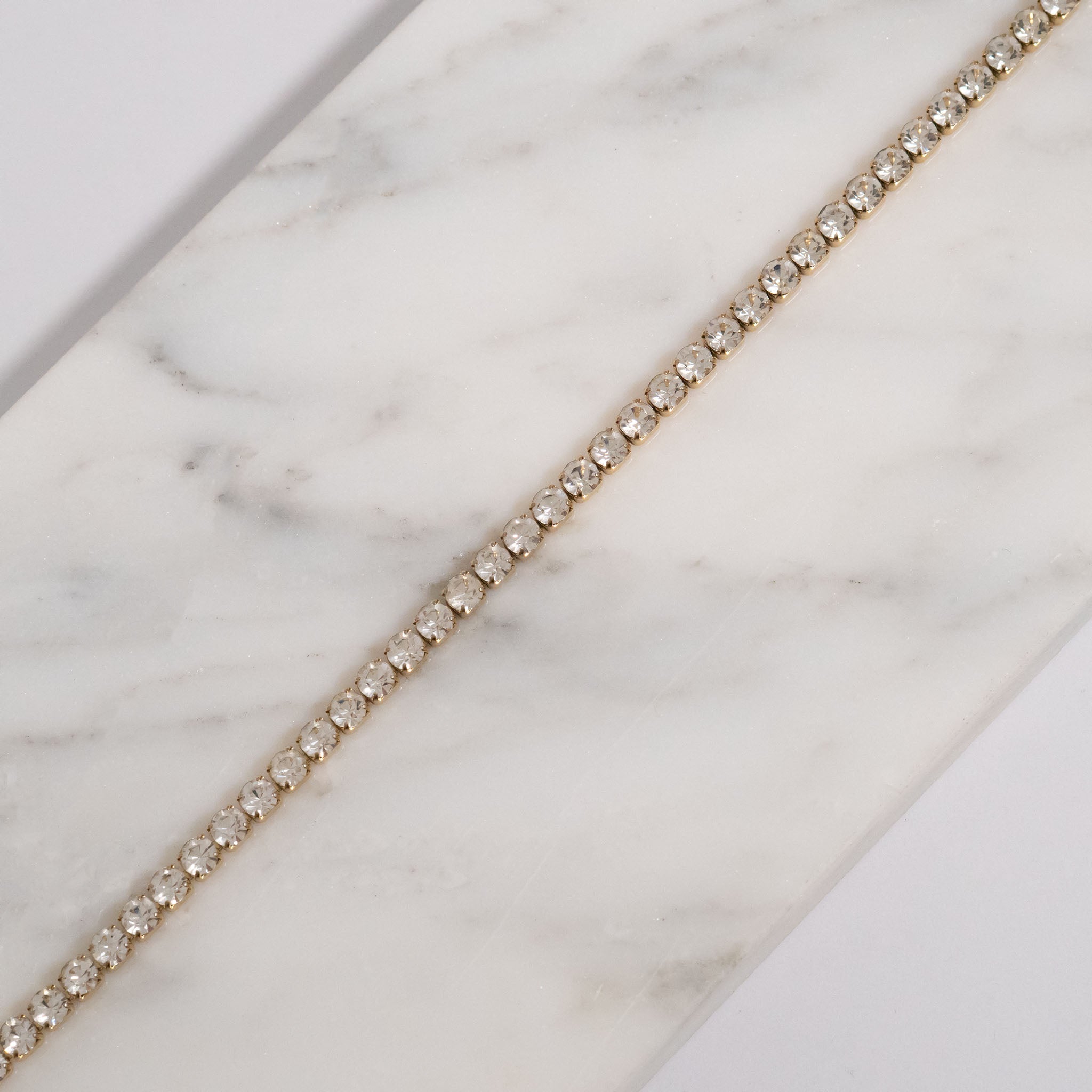 18K Gold PVD CZ Stone Tennis Chain Bracelet