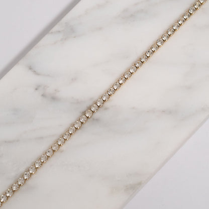 18K Gold PVD CZ Stone Tennis Chain Bracelet