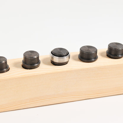 Ring mandrels sizes 3-16 in wooden holder