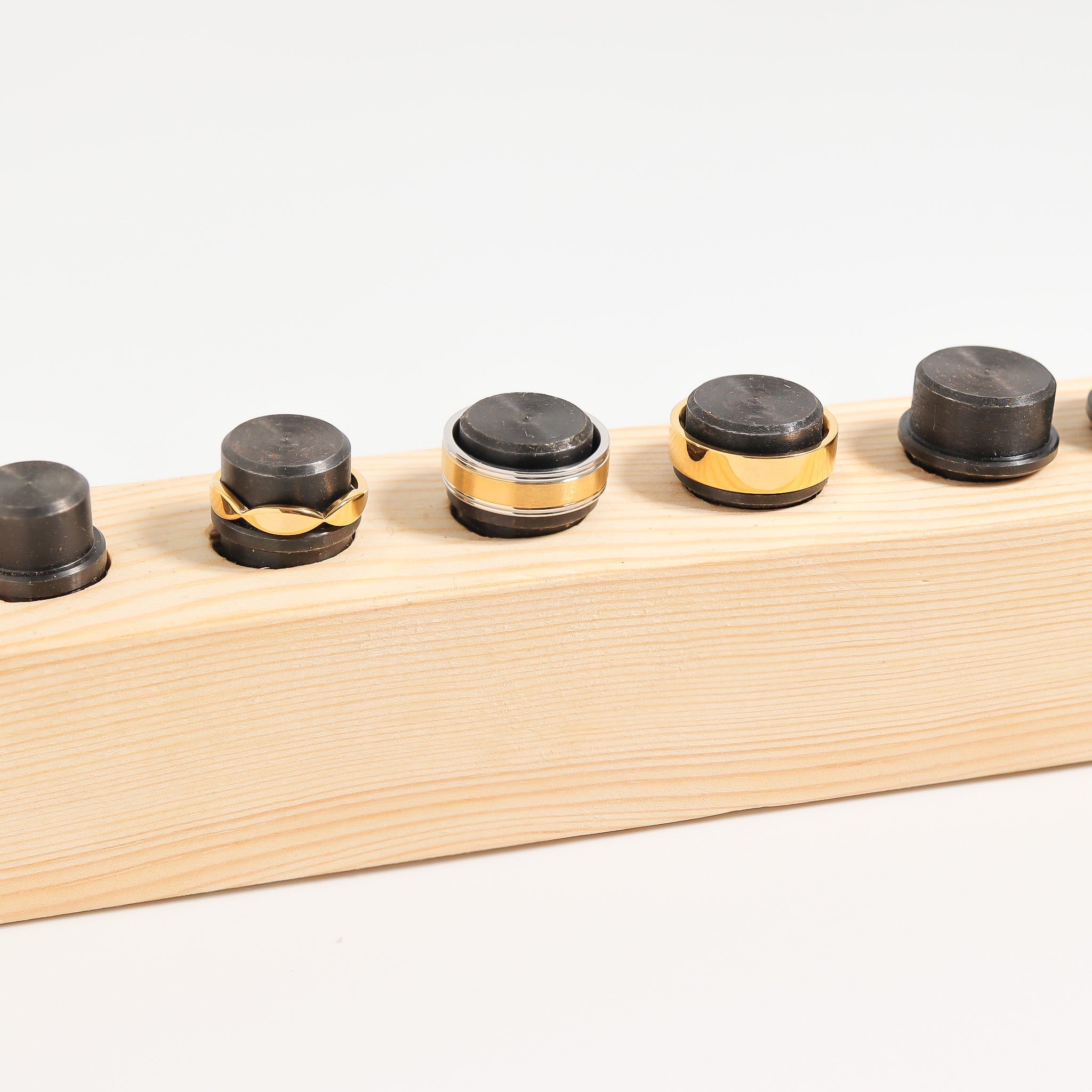 Ring mandrels sizes 3-16 in wooden holder