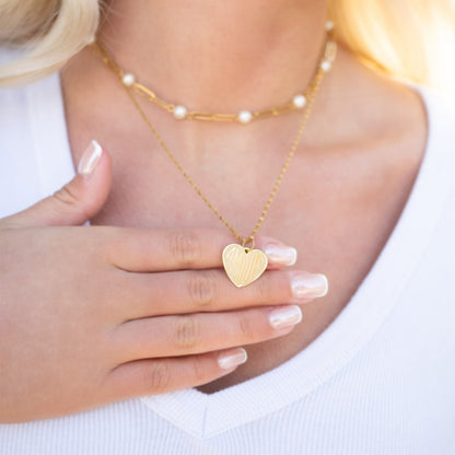 18K Gold PVD Stainless Steel Heart Amour Charm