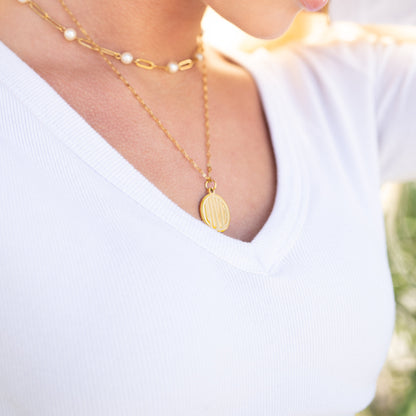 18K Gold PVD Stainless Steel Round Love Charm