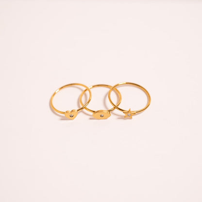 18K Gold PVD Stainless Steel CZ Stone Evil Eye Symbol Ring