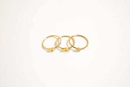 18K Gold PVD Stainless Steel Four Leaf Clover Symbol Ring