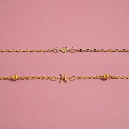 Permanent Jewelry 14K Solid Gold Heart Connector Charm
