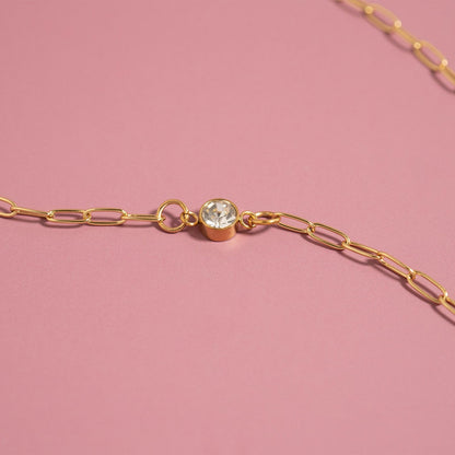 18K Gold PVD Stainless Steel Birthstone Connector Charm