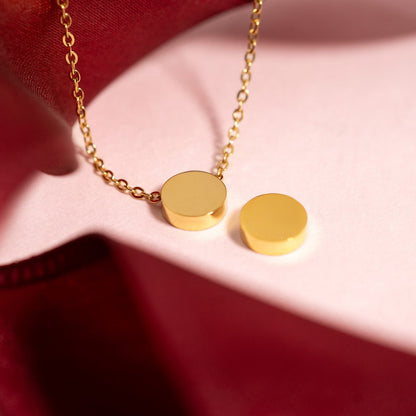 18K Gold PVD Stainless Steel Mini Circle Necklace