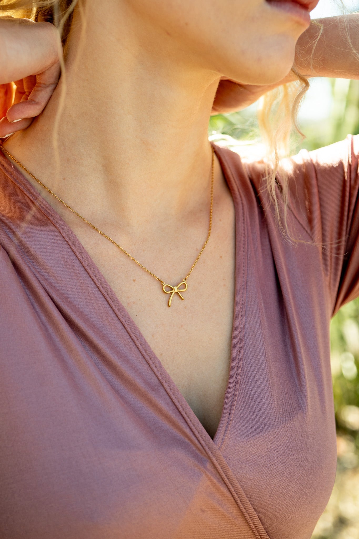 18K Gold PVD Stainless Steel Bow Connector Charm