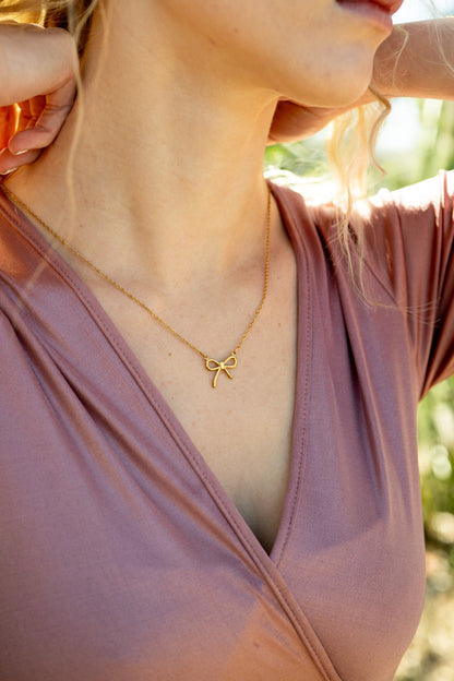 18K Gold PVD Stainless Steel Bow Connector Charm