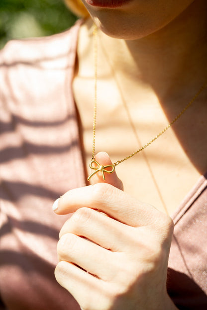 18K Gold PVD Stainless Steel Bow Connector Charm