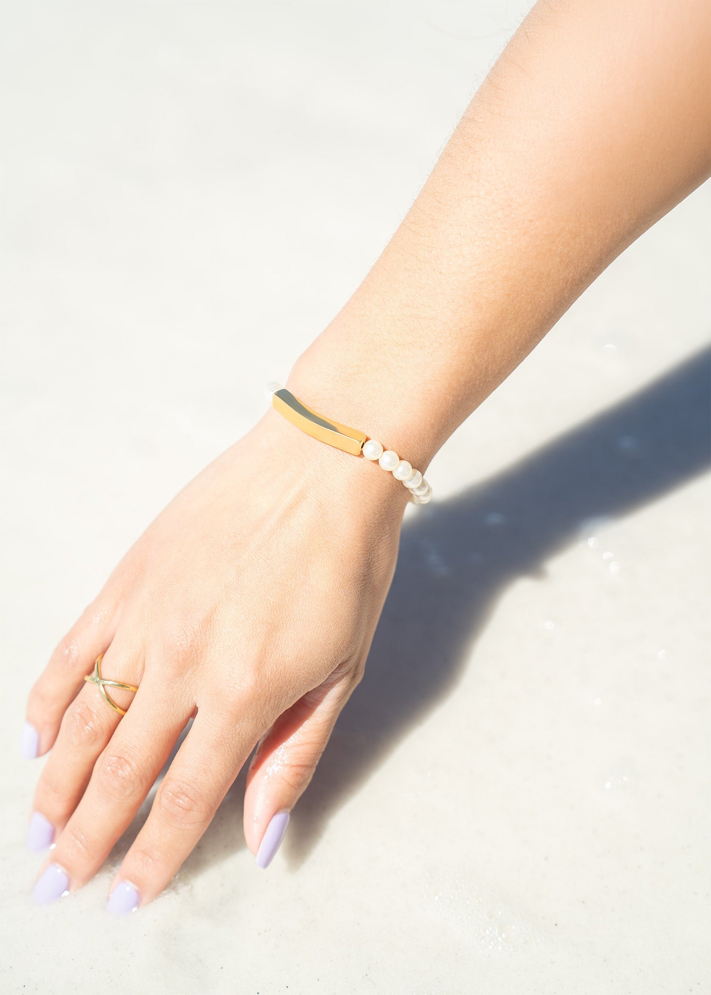 18K Gold PVD Stainless Steel Atomic X Geometric Ring