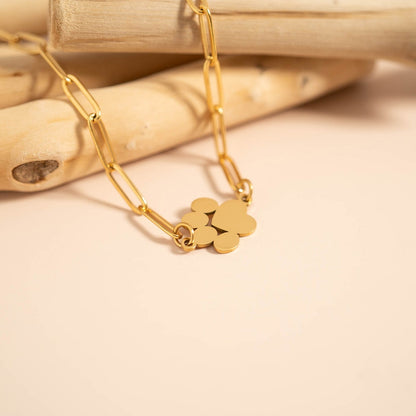 18K Gold PVD Stainless Steel Blank Engravable Paw Print Connector Charm