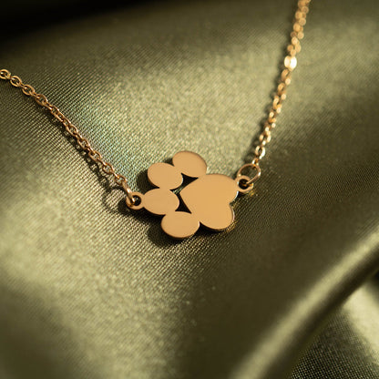 18K Gold PVD Stainless Steel Blank Engravable Paw Print Connector Charm