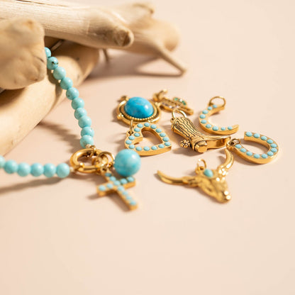 18K Gold PVD Stainless Steel Western Charm Set