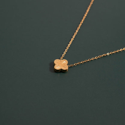 18K Gold PVD Stainless Steel Lucky Clover Charm Necklace