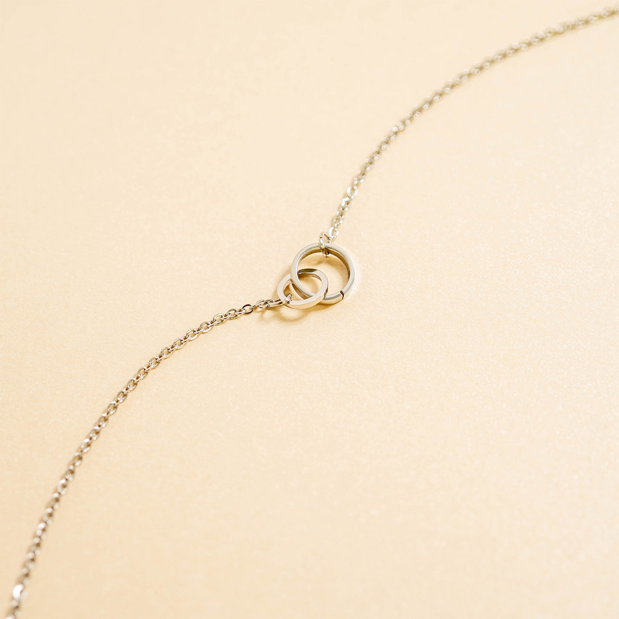 18K Gold PVD Stainless Steel Intertwined Rings Necklace
