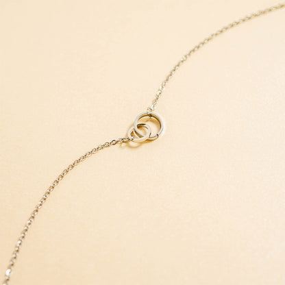 18K Gold PVD Stainless Steel Intertwined Rings Necklace