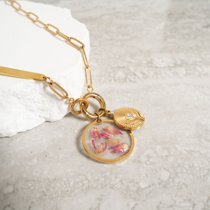 18K Gold PVD Stainless Steel Open Hands Pendant