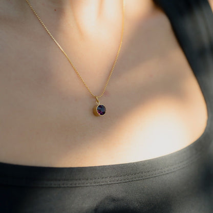 18K Gold PVD Stainless Steel Round Birthstone Charm 8mm