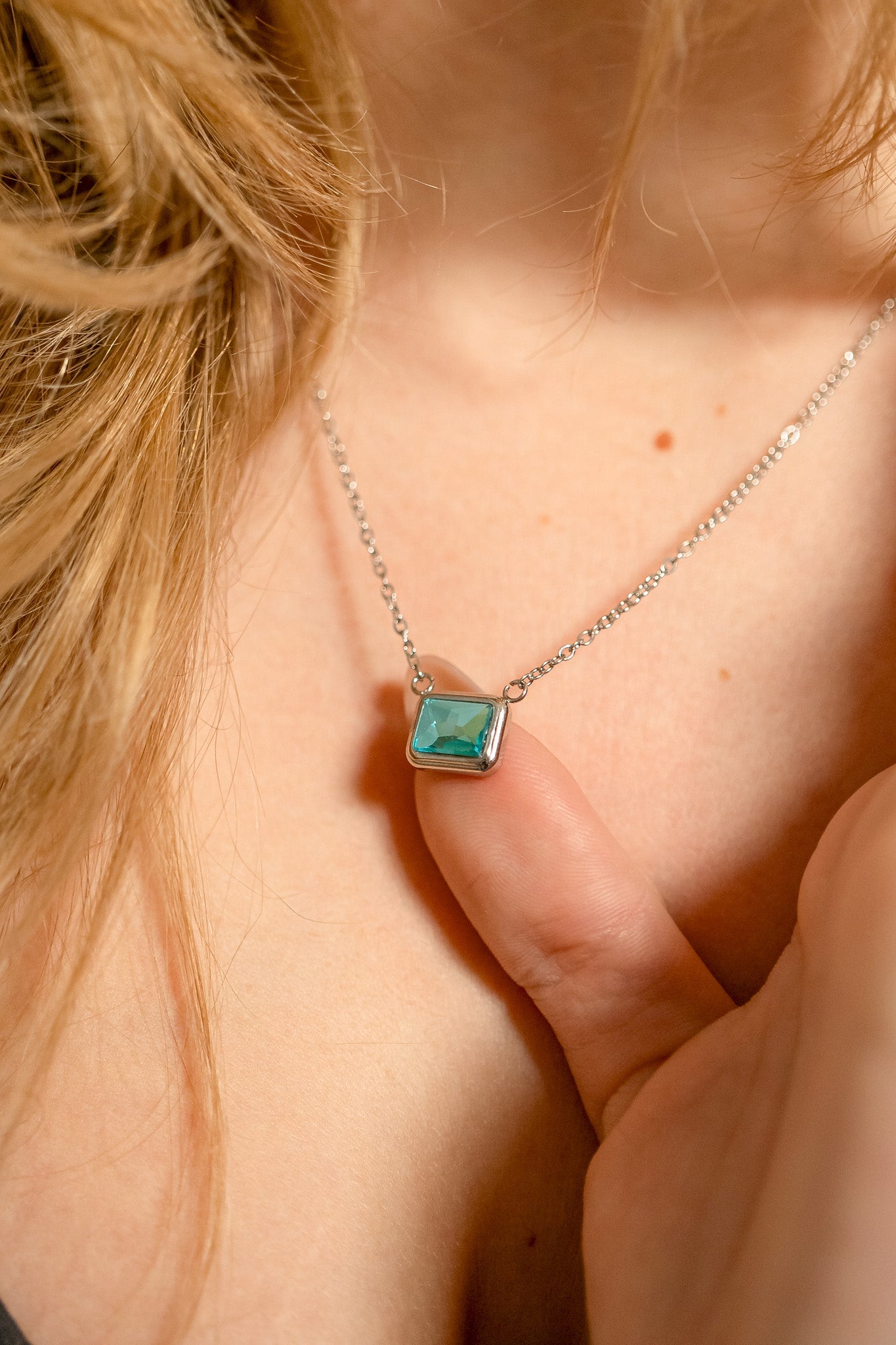 Stainless Steel Emerald Birthstone Connector Charm