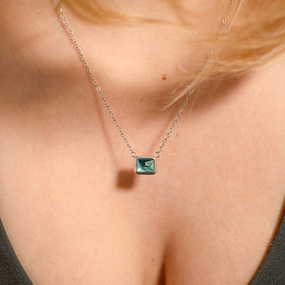 Stainless Steel Emerald Birthstone Connector Charm