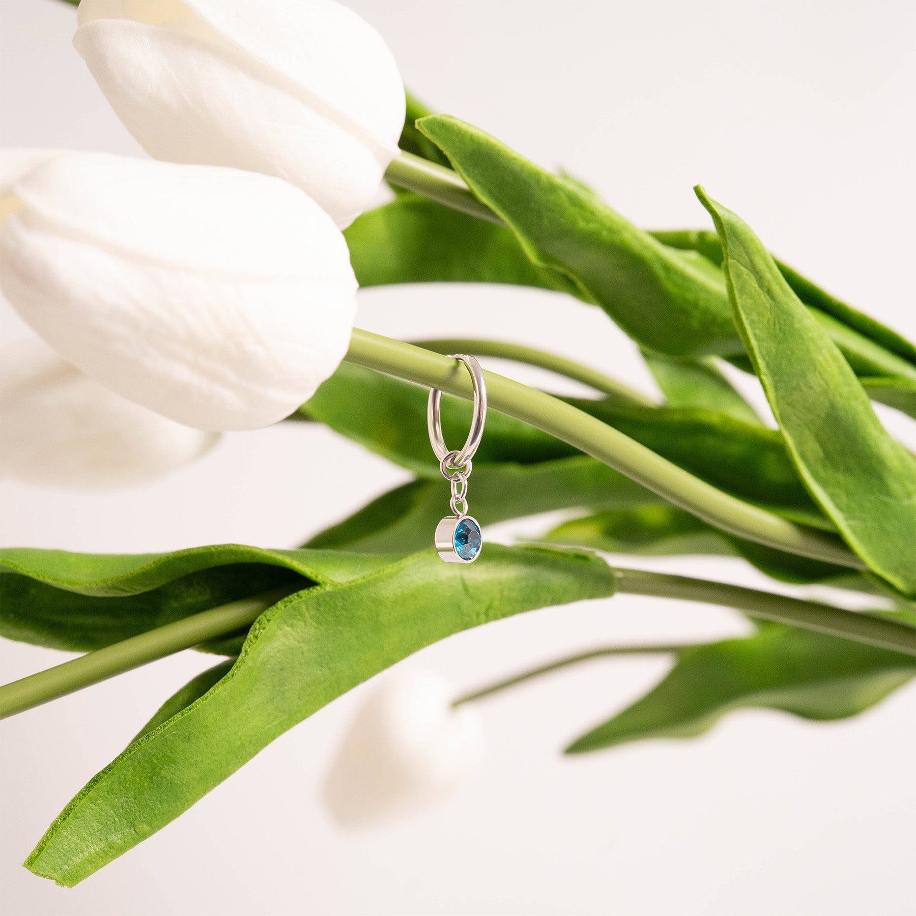 Stainless Steel Birthstone Huggie Earrings