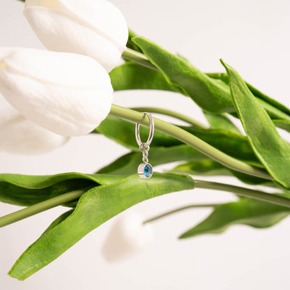 Stainless Steel Birthstone Huggie Earrings