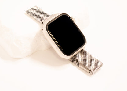 18K Gold PVD Stainless Steel Mesh Adjustable Smartwatch Band