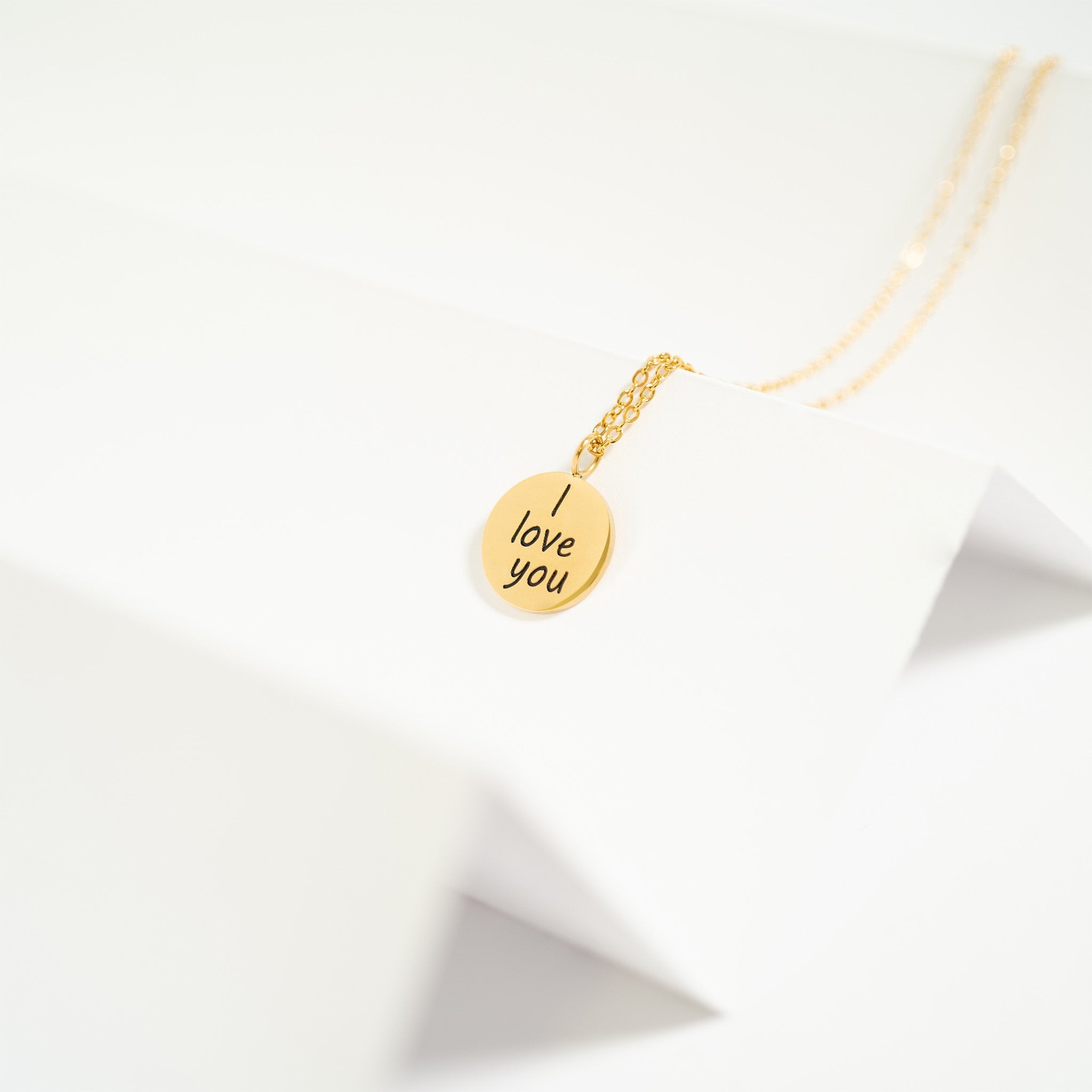 18K Gold PVD Stainless Steel I Love You Language Charm