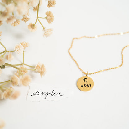 18K Gold PVD Stainless Steel I Love You Language Charm