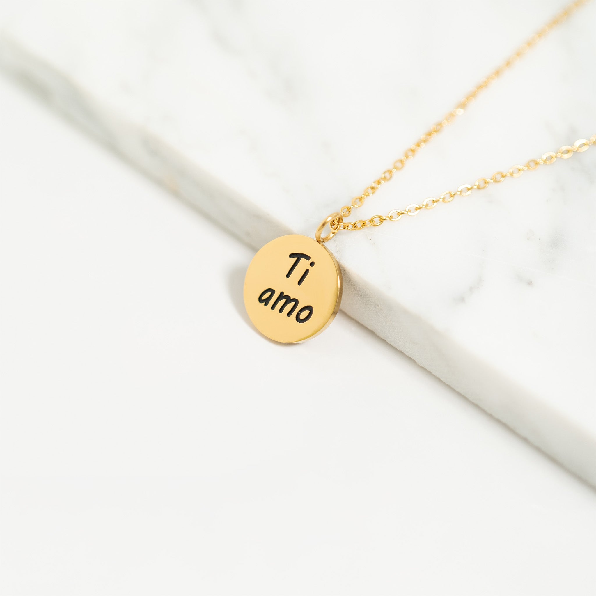 18K Gold PVD Stainless Steel I Love You Language Charm
