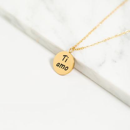 18K Gold PVD Stainless Steel I Love You Language Charm