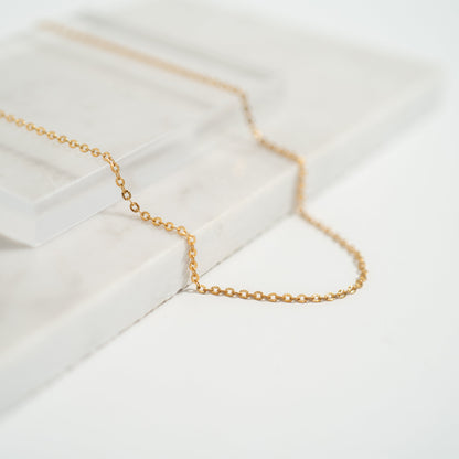 18K Gold PVD Stainless Steel Crimped Oval Link Chain Necklace