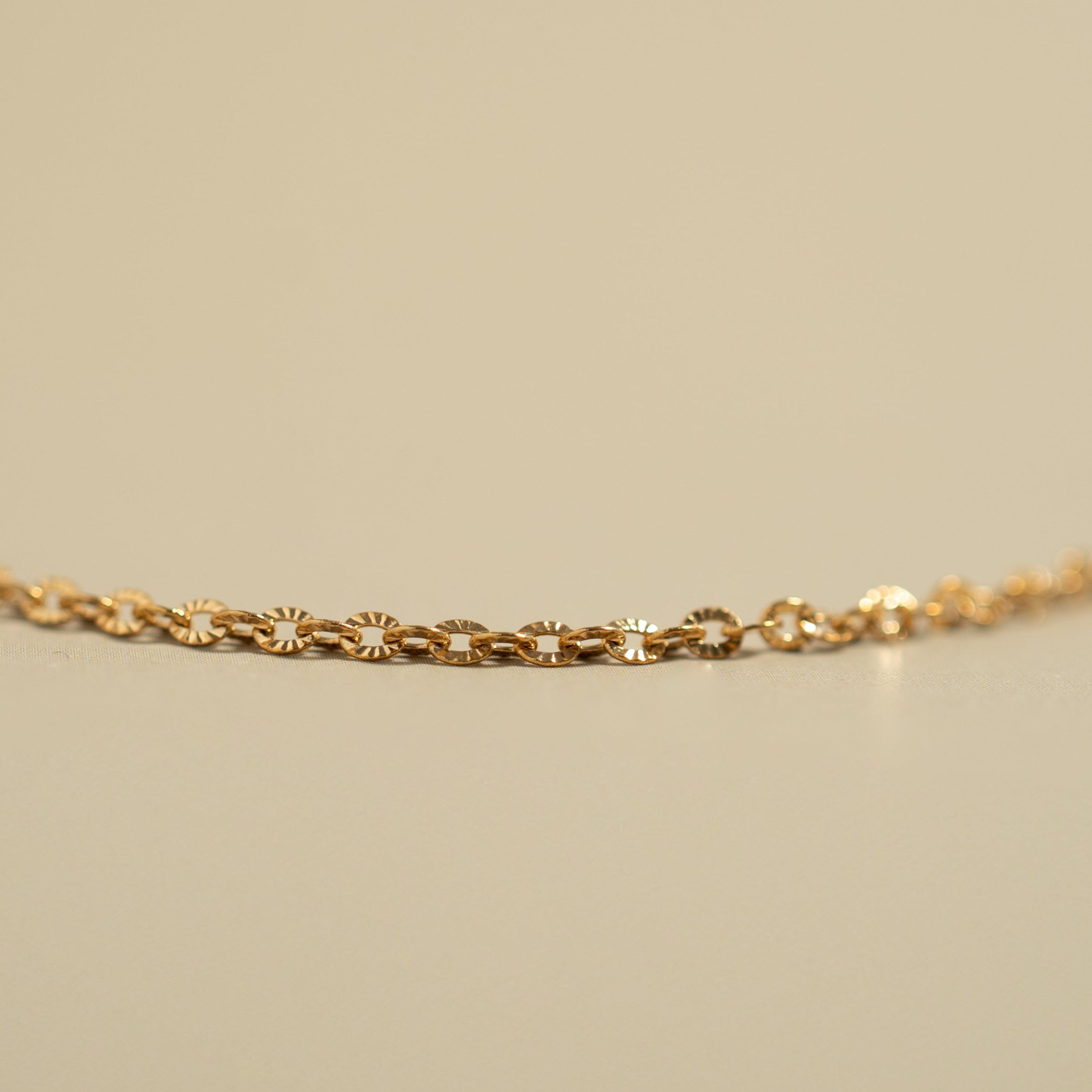 18K Gold PVD Stainless Steel Crimped Oval Link Chain Necklace