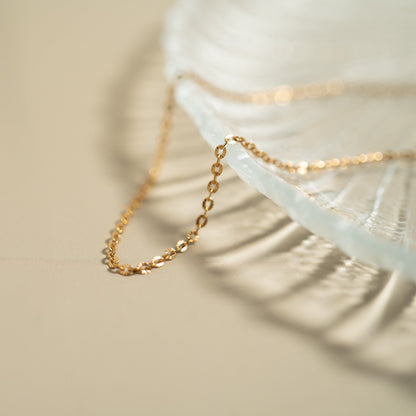 18K Gold PVD Stainless Steel Crimped Oval Link Chain Necklace