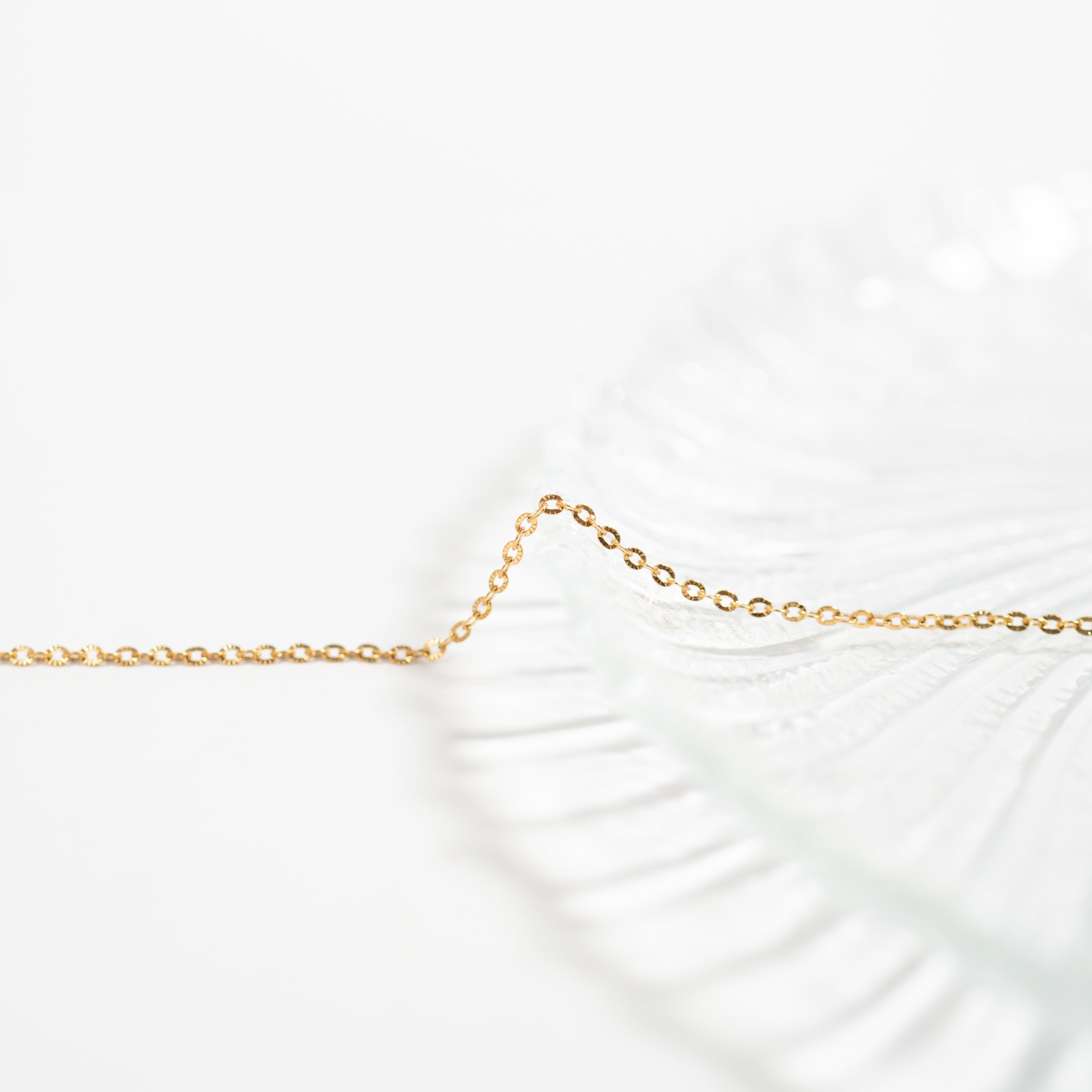 18K Gold PVD Stainless Steel Crimped Oval Link Chain Necklace