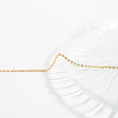 18K Gold PVD Stainless Steel Crimped Oval Link Chain Necklace