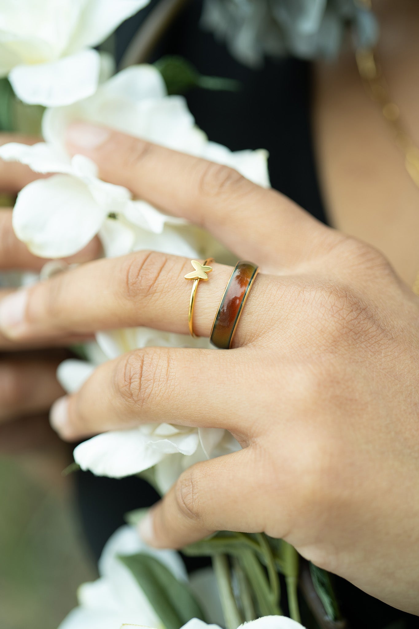 18K Gold PVD Stainless Steel Mood Band Ring