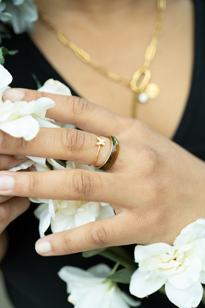 18K Gold PVD Stainless Steel Mood Band Ring