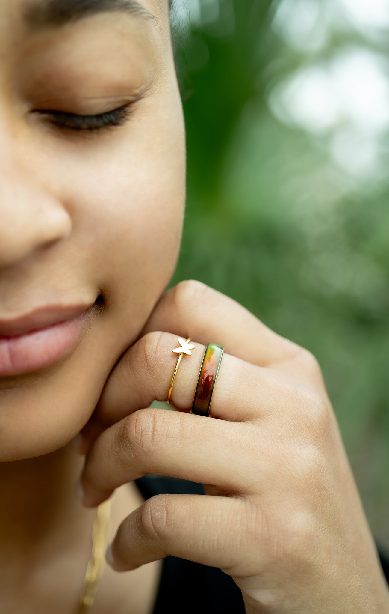18K Gold PVD Stainless Steel Mood Band Ring