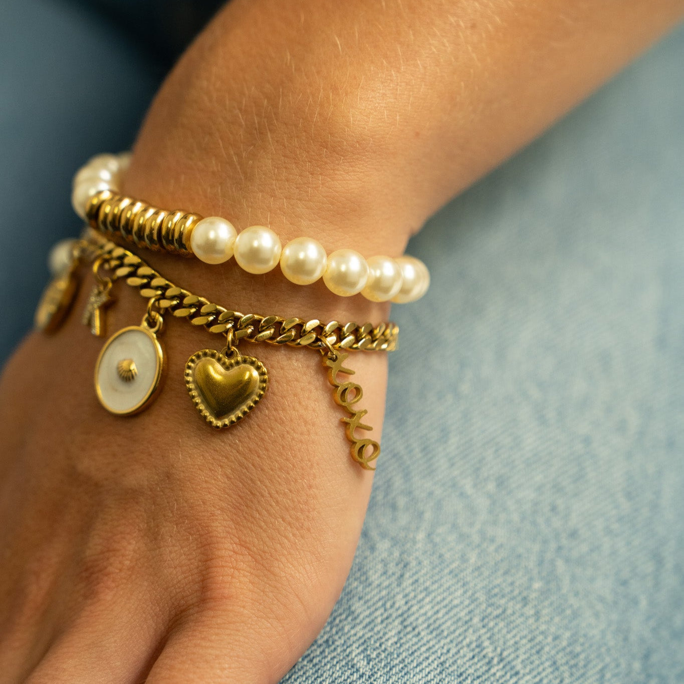 18K Gold PVD Stainless Steel XOXO Charm