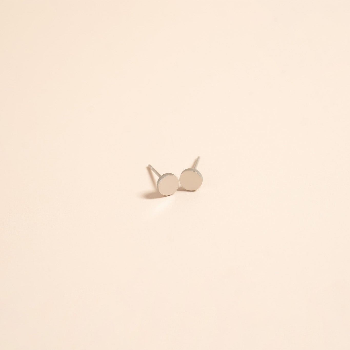 18K Gold PVD Stainless Steel Round Stud Earrings