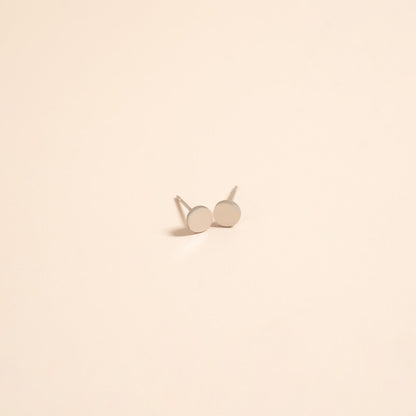 18K Gold PVD Stainless Steel Round Stud Earrings